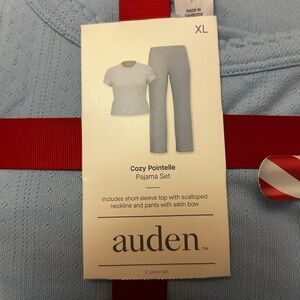 Auden Cozy Pointelle Pajama Set in Light Blue
